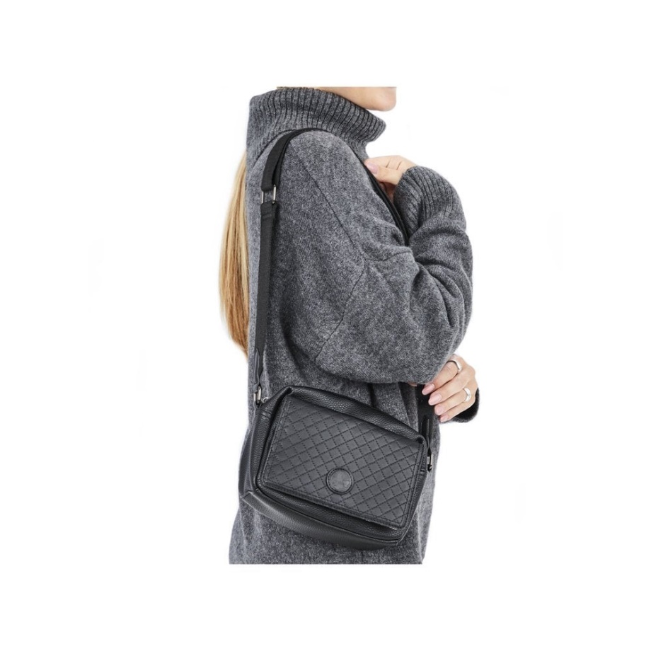 Rieker H1455-00 Damska Czarna Torebka Na Suwak Czarna