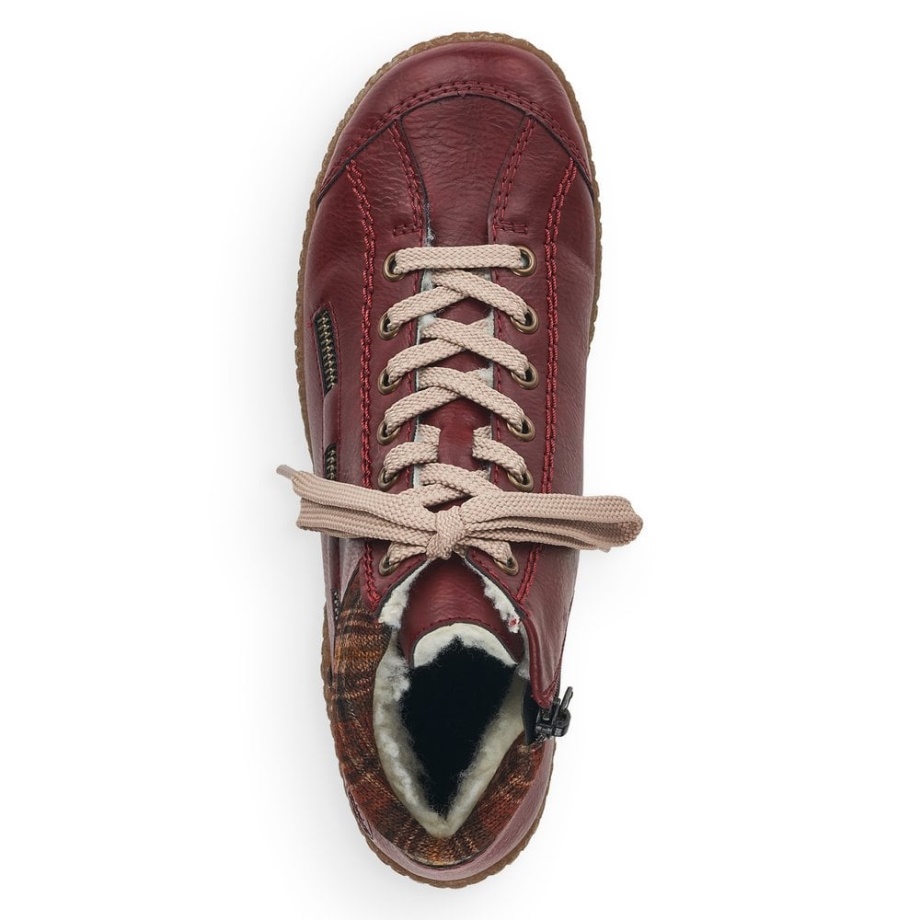 Rieker L7543 Damskie Botki Czerwone