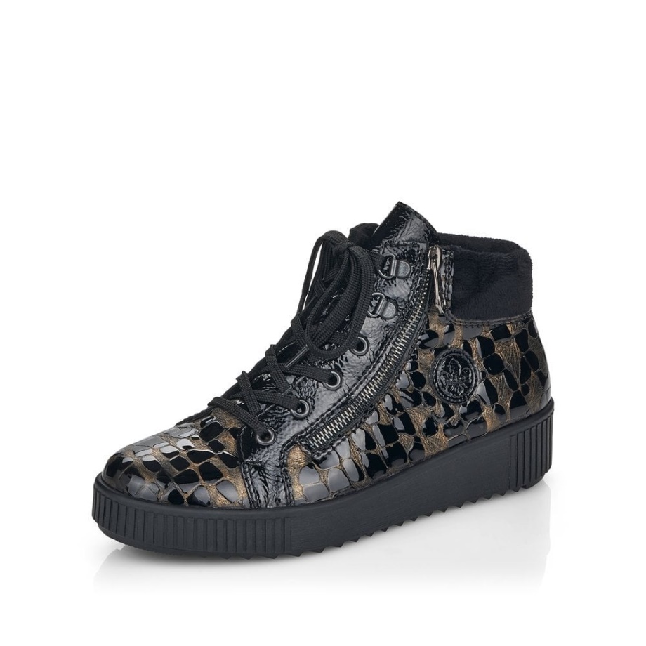 Kozaki Damskie Rieker M6441 Metaliczne