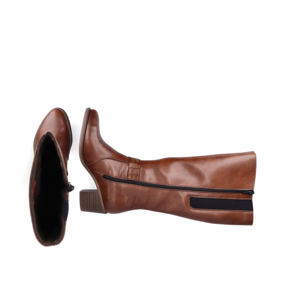 Rieker Y2090 Damskie Kozaki Do Kolan Brązowe