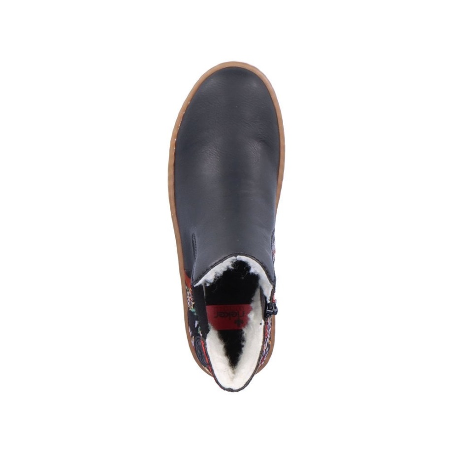 Rieker Z8689 Damskie Botki Czarne