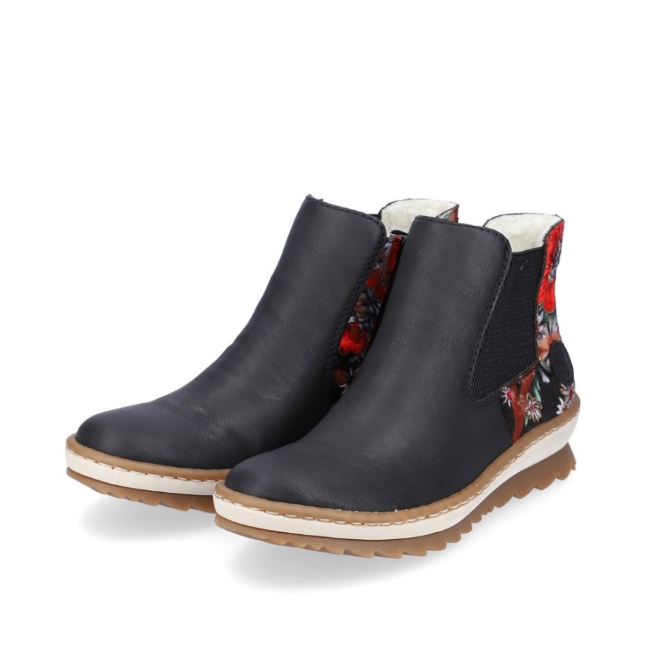 Rieker Z8689 Damskie Botki Czarne