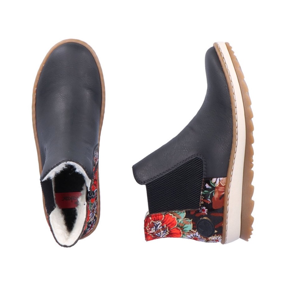 Rieker Z8689 Damskie Botki Czarne