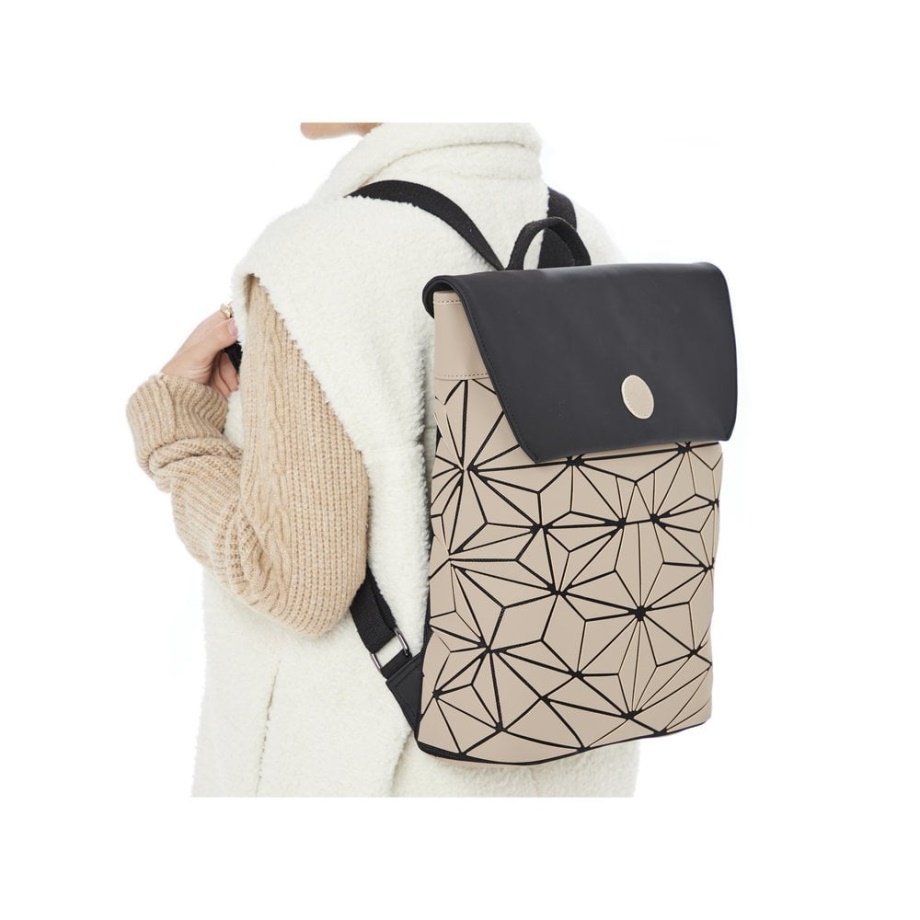 Biały Rieker H1391-62 Damski Beżowy Składany Z Torbą Na Magnes