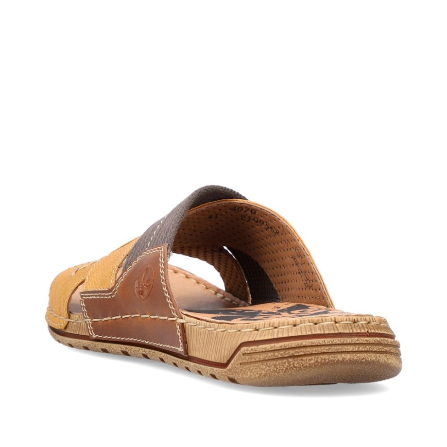 żółte Męskie Sandały Rieker 21995