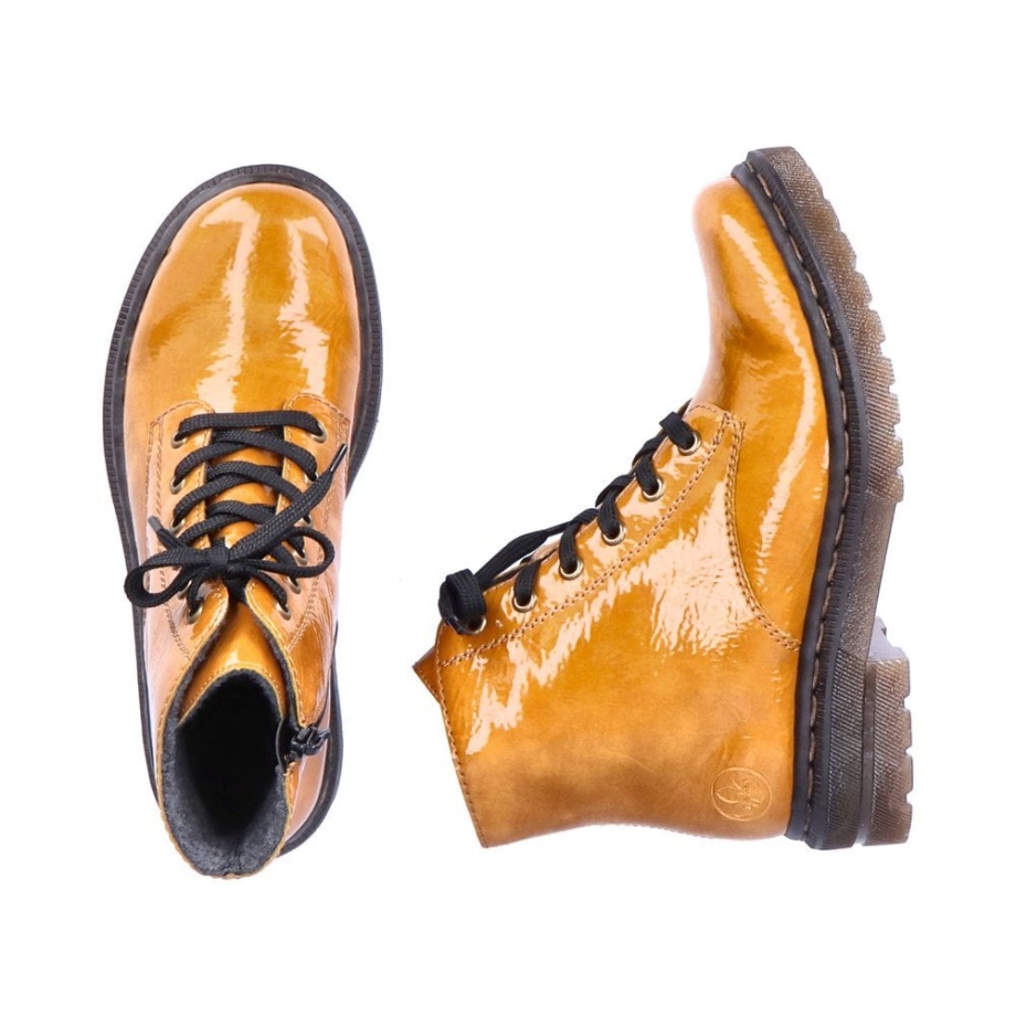 żółte Damskie Kozaki Rieker 78240