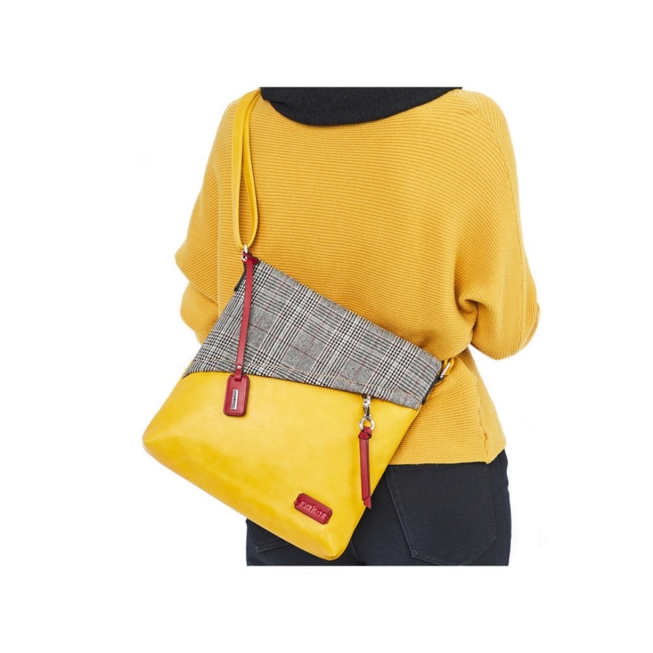 żółta Torebka Rieker H1040-68 Damska żółta Torba Na Suwak