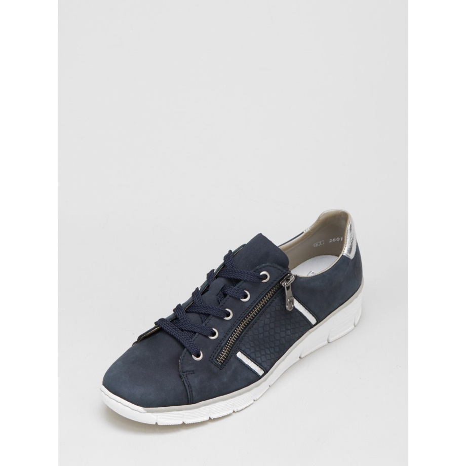 Buty Na Koturnie Marki Rieker W Kolorze Taupe Z Zamkiem Z Boku