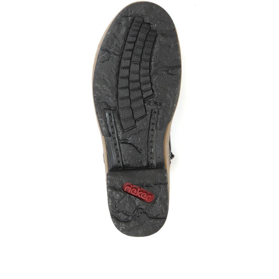 Czarne Kontrastujące Botki Rieker