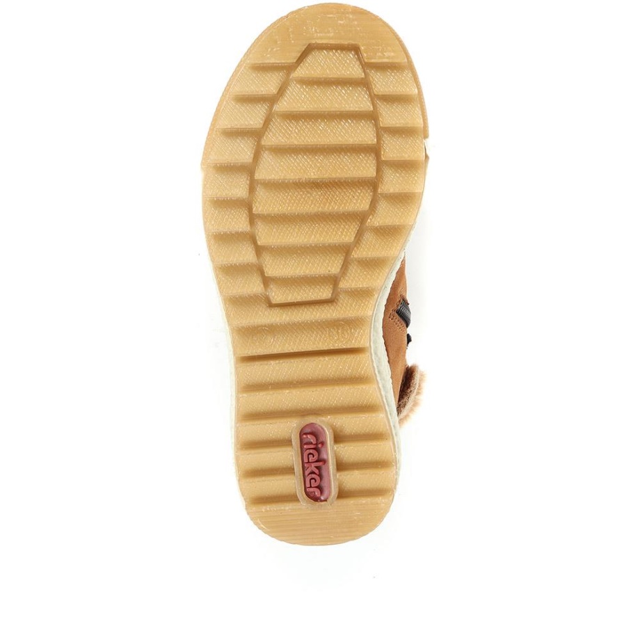 Brązowe Sznurowane Buty Trekkingowe Marki Rieker