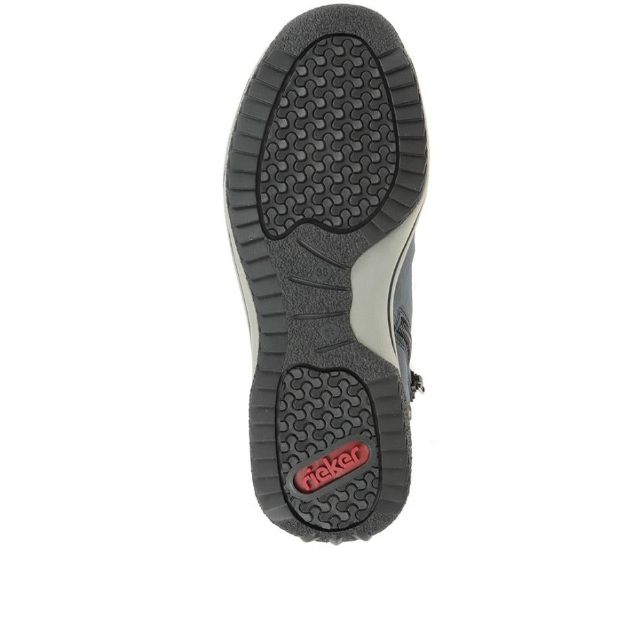 Sznurowane Botki Rieker W Kolorze Granatowym