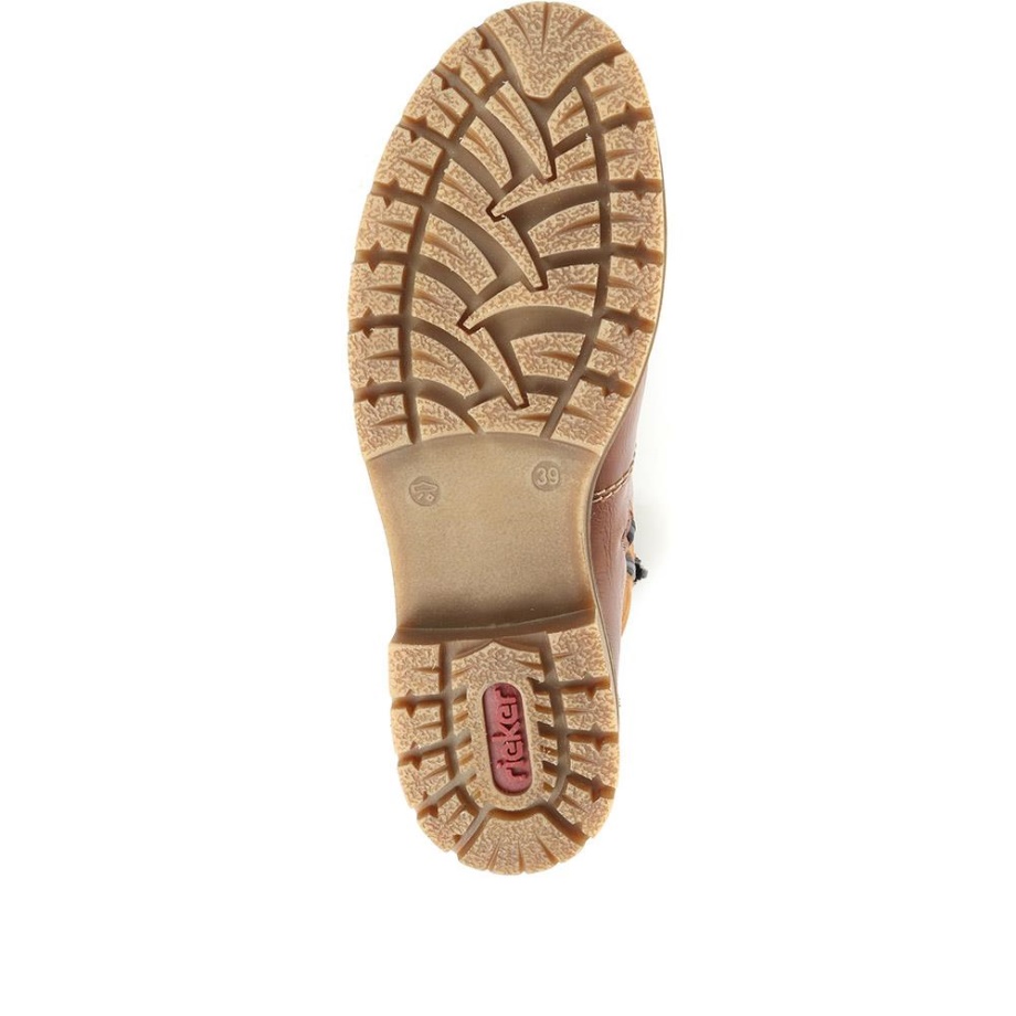 Brązowe Sznurowane Buty Marki Rieker