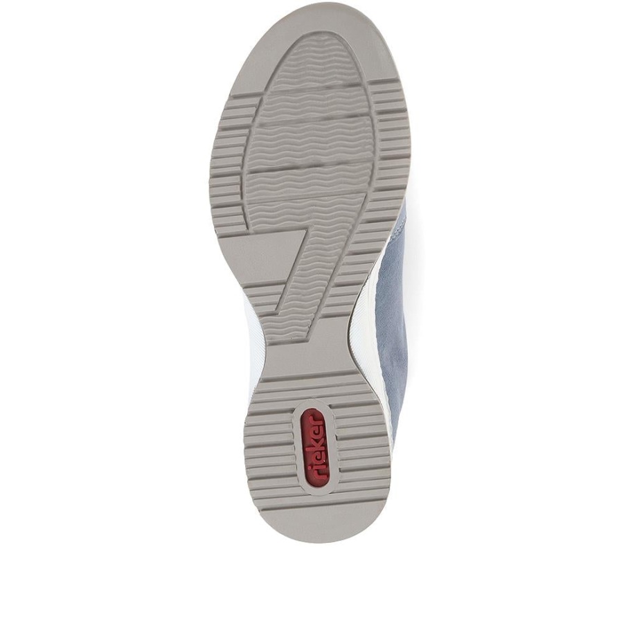 Skórzane Buty Na Koturnie Rieker W Kolorze Niebieskim