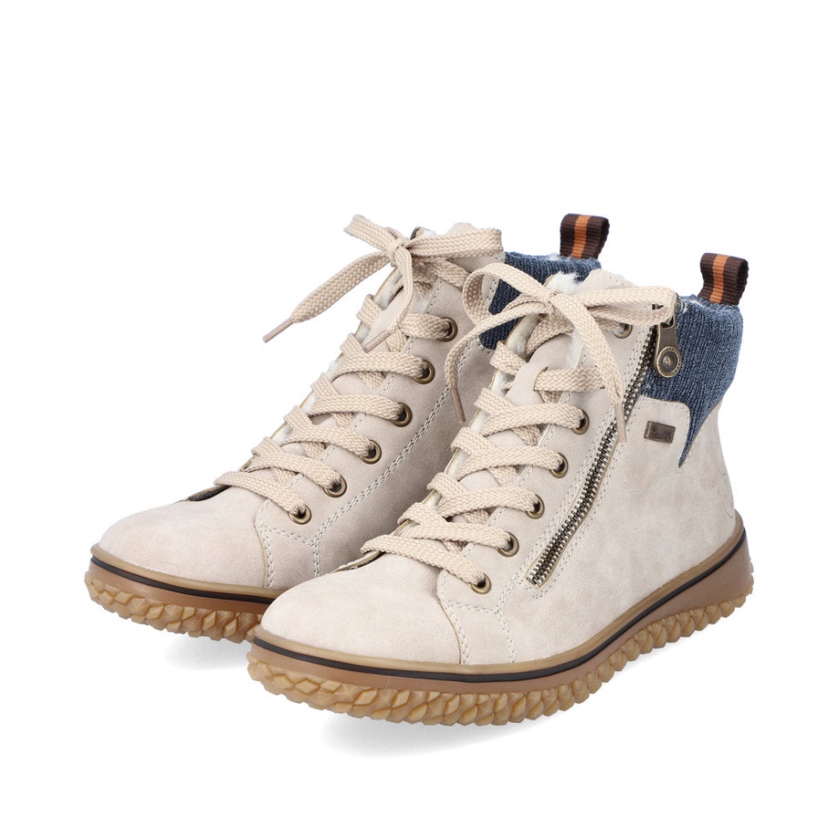 Rieker Beżowy Z4209 Sztruks