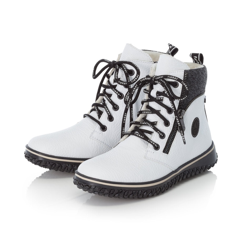 Rieker Biały Z4224 Sztruks